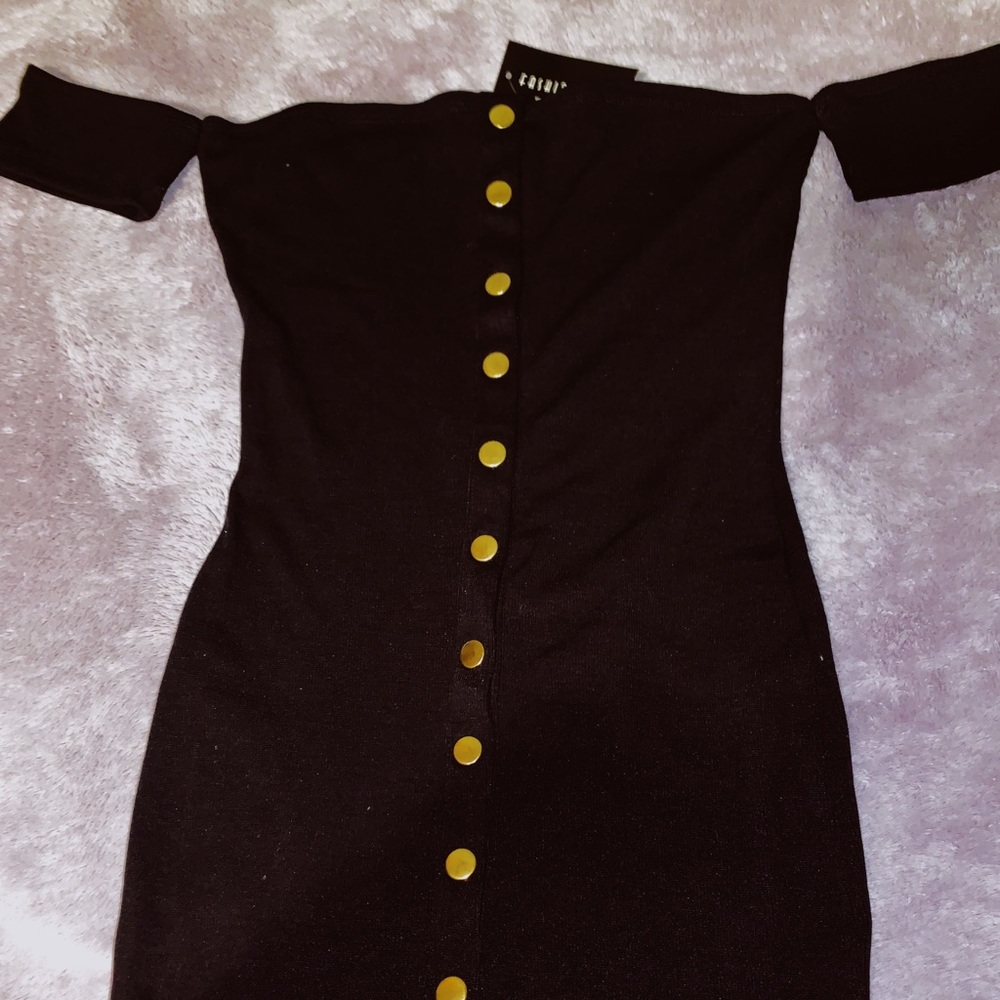 Off the Shoulder Black Dress